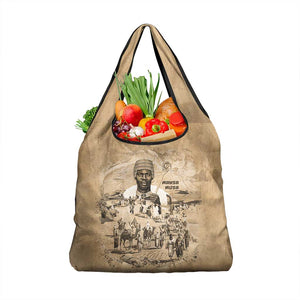 Mansa Musa Grocery Bag Sepia Map Historic Pilgrimage Empire Expedition 1324 African Royalty Legacy - African Pride