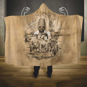 Mansa Musa Hooded Blanket Sepia Map Historic Pilgrimage Empire Expedition 1324 African Royalty Legacy - African Pride