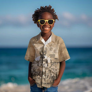 Mansa Musa Kid Hawaiian Shirt Sepia Map Historic Pilgrimage Empire Expedition 1324 African Royalty Legacy - African Pride