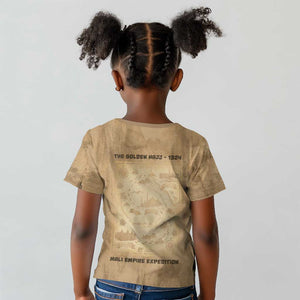 Mansa Musa Kid T shirt Sepia Map Historic Pilgrimage Empire Expedition 1324 African Royalty Legacy - African Pride