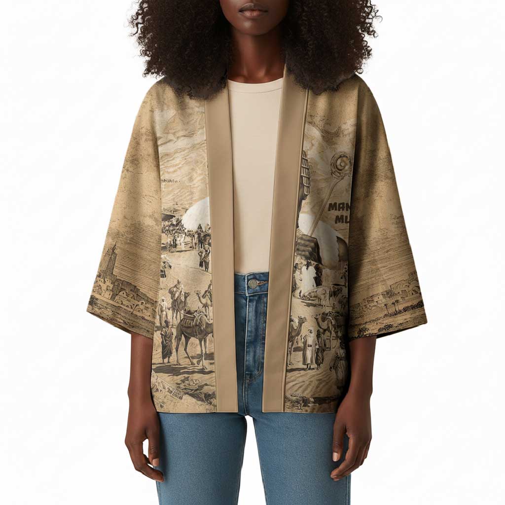 Mansa Musa Kimono Sepia Map Historic Pilgrimage Empire Expedition 1324 African Royalty Legacy - African Pride