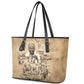 Mansa Musa Leather Tote Bag Sepia Map Historic Pilgrimage Empire Expedition 1324 African Royalty Legacy - African Pride