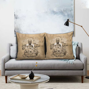 Mansa Musa Pillow Cover Sepia Map Historic Pilgrimage Empire Expedition 1324 African Royalty Legacy - African Pride