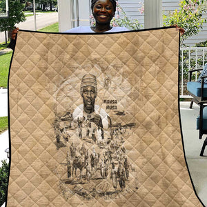 Mansa Musa Quilt Sepia Map Historic Pilgrimage Empire Expedition 1324 African Royalty Legacy - African Pride