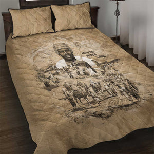 Mansa Musa Quilt Bed Set Sepia Map Historic Pilgrimage Empire Expedition 1324 African Royalty Legacy - African Pride