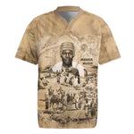 Mansa Musa Rugby Jersey Sepia Map Historic Pilgrimage Empire Expedition 1324 African Royalty Legacy - African Pride