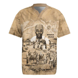 Mansa Musa Rugby Jersey Sepia Map Historic Pilgrimage Empire Expedition 1324 African Royalty Legacy - African Pride