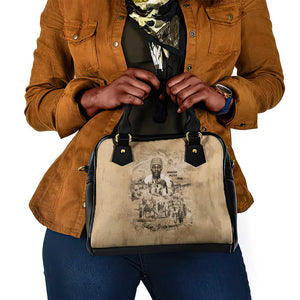 Mansa Musa Shoulder Handbag Sepia Map Historic Pilgrimage Empire Expedition 1324 African Royalty Legacy - African Pride