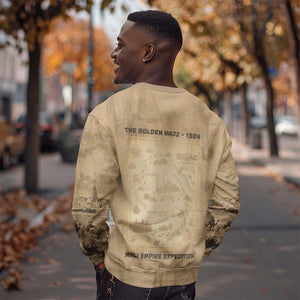 Mansa Musa Sweatshirt Sepia Map Historic Pilgrimage Empire Expedition 1324 African Royalty Legacy - African Pride