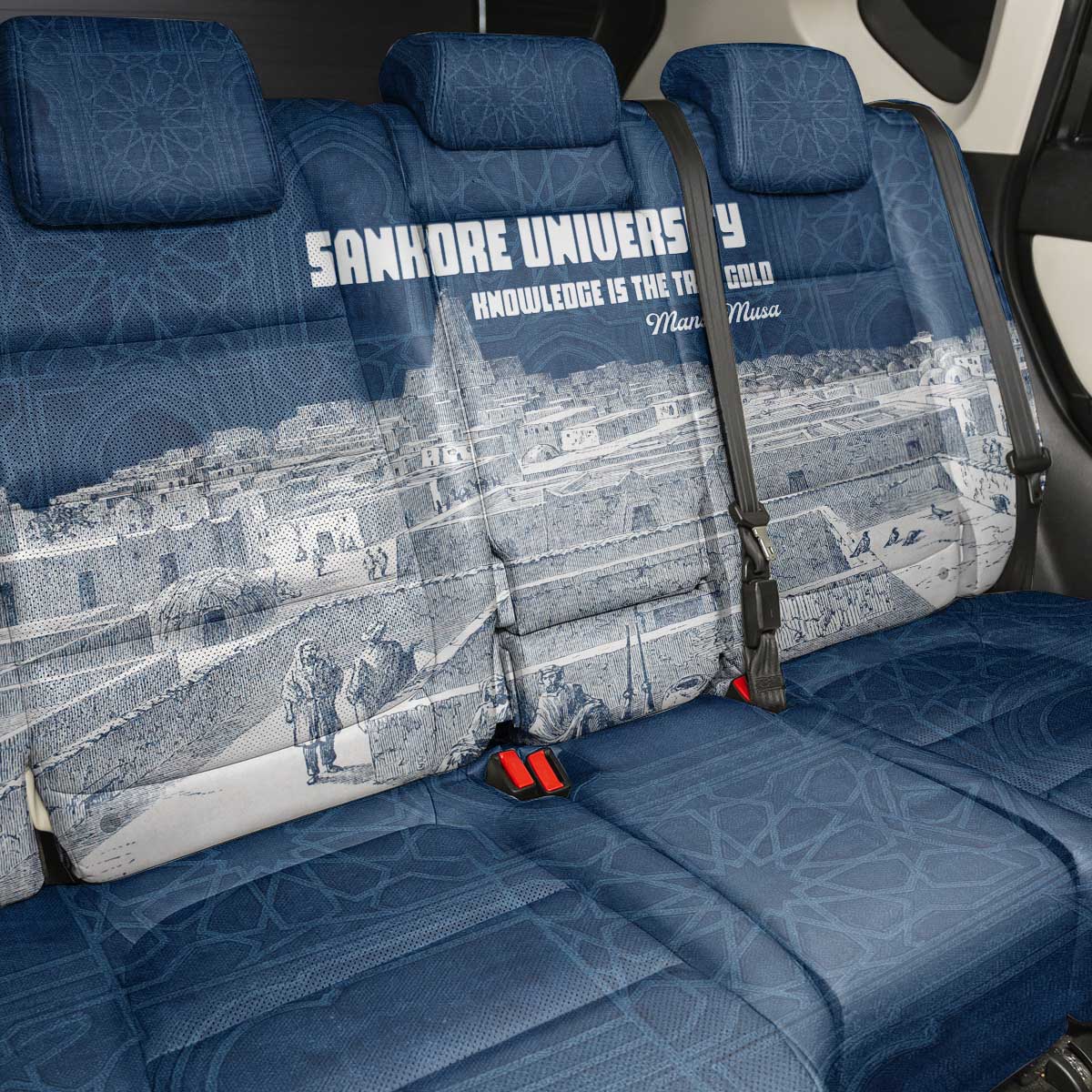 Mansa Musa Sankore University Back Car Seat Cover Knowledge is the True Gold - African Scholarly Legacy - African Pride