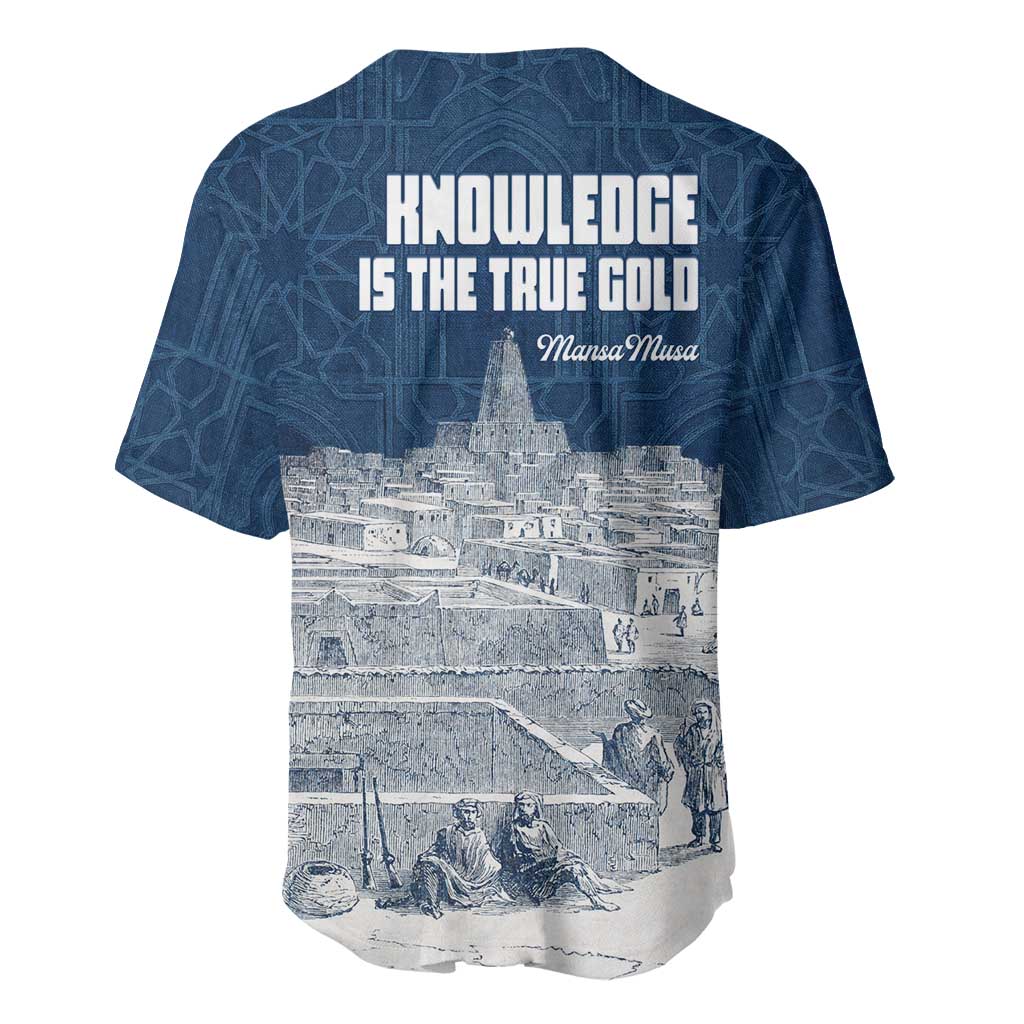 Mansa Musa Sankore University Baseball Jersey Knowledge is the True Gold - African Scholarly Legacy - African Pride