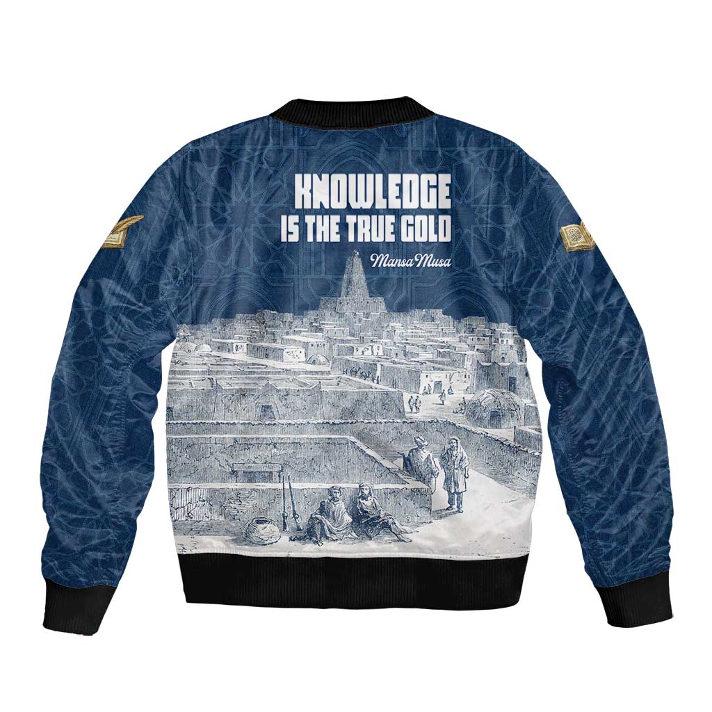 Mansa Musa Sankore University Bomber Jacket Knowledge is the True Gold - African Scholarly Legacy - African Pride