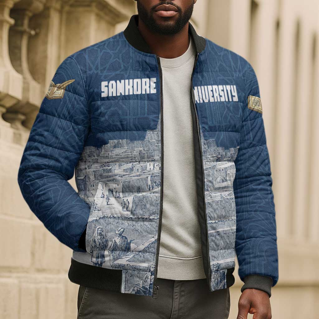 Mansa Musa Sankore University Bomber Puffer Jacket Knowledge is the True Gold - African Scholarly Legacy - African Pride