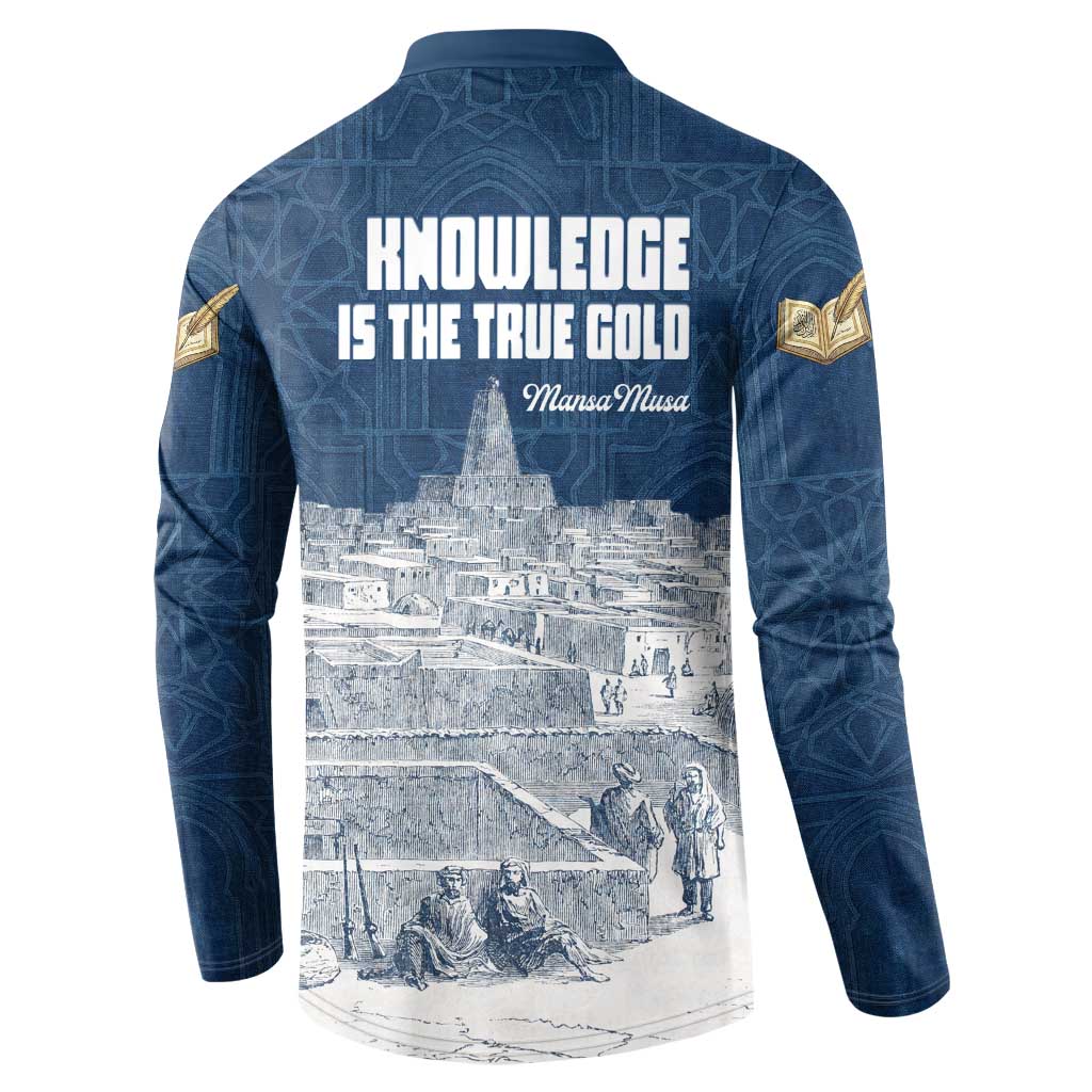 Mansa Musa Sankore University Button Sweatshirt Knowledge is the True Gold - African Scholarly Legacy