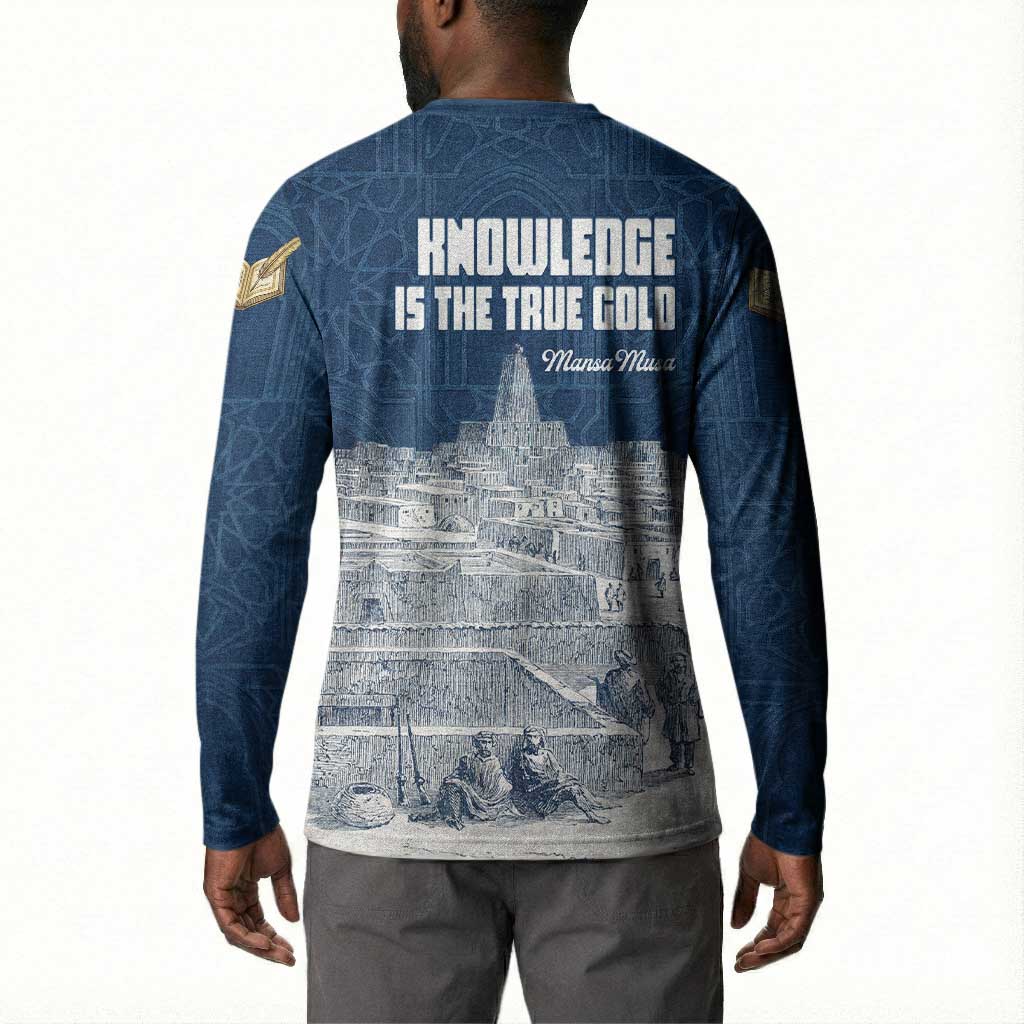 Mansa Musa Sankore University Button Sweatshirt Knowledge is the True Gold - African Scholarly Legacy