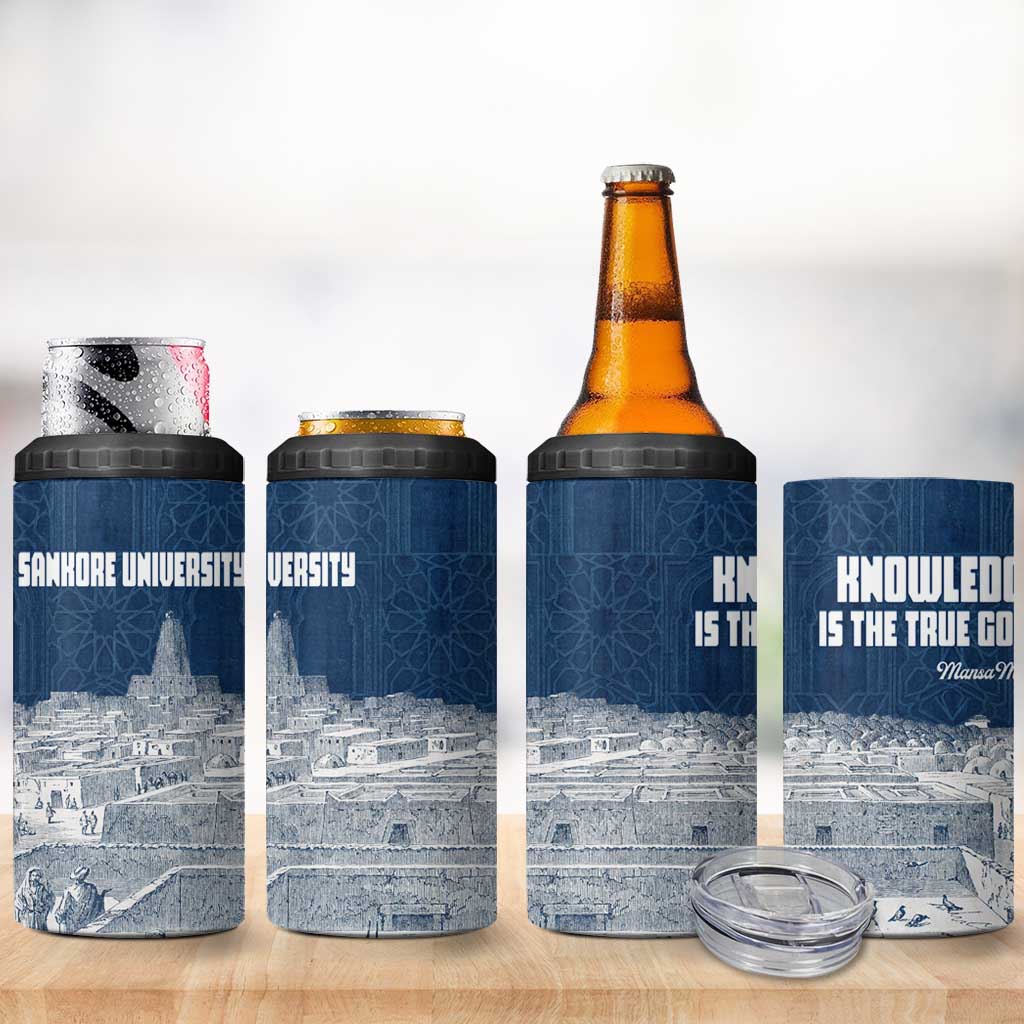 Mansa Musa Sankore University 4 in 1 Can Cooler Tumbler Knowledge is the True Gold - African Scholarly Legacy - African Pride
