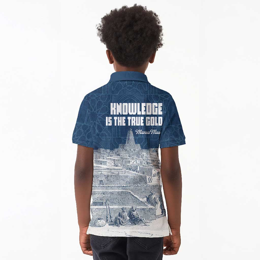 Mansa Musa Sankore University Kid Polo Shirt Knowledge is the True Gold - African Scholarly Legacy - African Pride