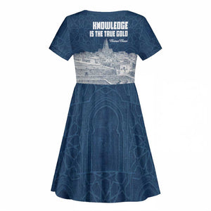 Mansa Musa Sankore University Kid Short Sleeve Dress Knowledge is the True Gold - African Scholarly Legacy - African Pride