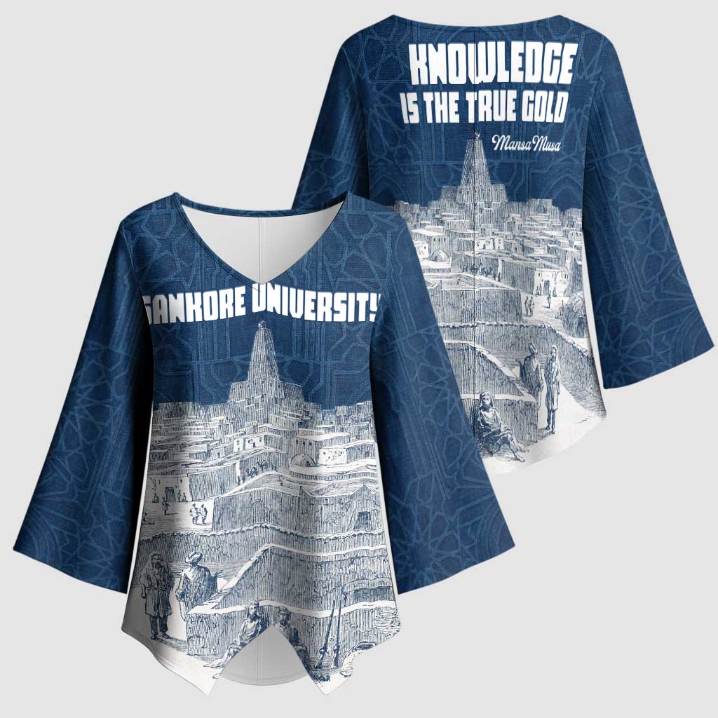 Mansa Musa Sankore University Kimono Sleeve Blouse Knowledge is the True Gold - African Scholarly Legacy - African Pride
