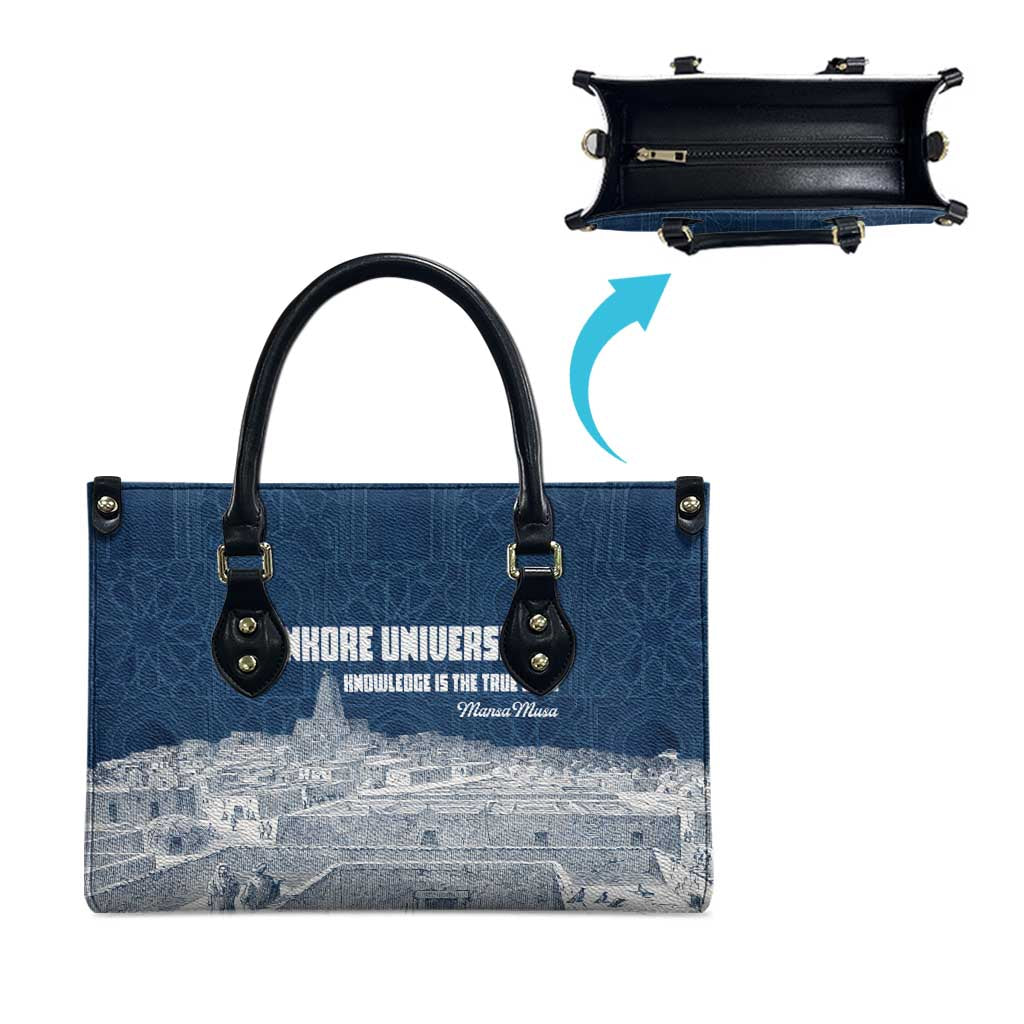 Mansa Musa Sankore University Leather Bag Knowledge is the True Gold - African Scholarly Legacy - African Pride