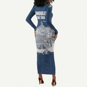 Mansa Musa Sankore University Long Sleeve Bodycon Dress Knowledge is the True Gold - African Scholarly Legacy - African Pride