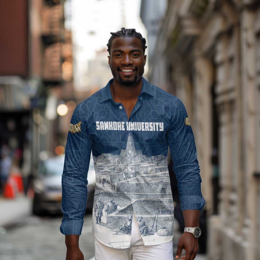 Mansa Musa Sankore University Long Sleeve Button Shirt Knowledge is the True Gold - African Scholarly Legacy - African Pride