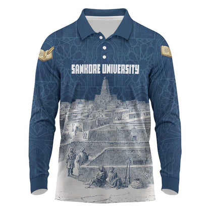 Mansa Musa Sankore University Long Sleeve Polo Shirt Knowledge is the True Gold - African Scholarly Legacy - African Pride