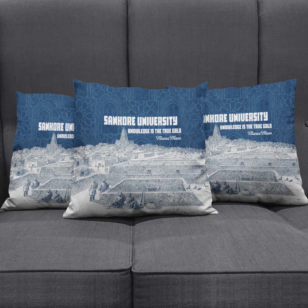 Mansa Musa Sankore University Pillow Cover Knowledge is the True Gold - African Scholarly Legacy - African Pride