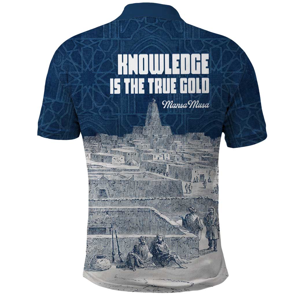Mansa Musa Sankore University Polo Shirt Knowledge is the True Gold - African Scholarly Legacy - African Pride