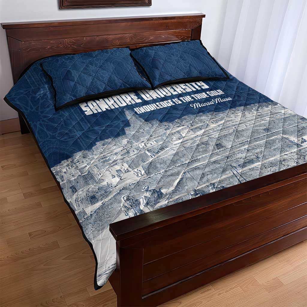 Mansa Musa Sankore University Quilt Bed Set Knowledge is the True Gold - African Scholarly Legacy - African Pride
