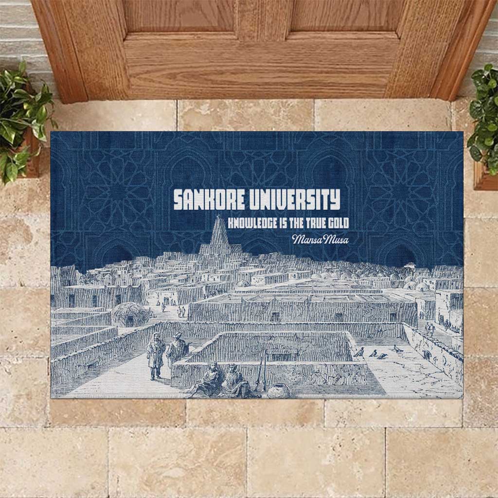 Mansa Musa Sankore University Rubber Doormat Knowledge is the True Gold - African Scholarly Legacy - African Pride