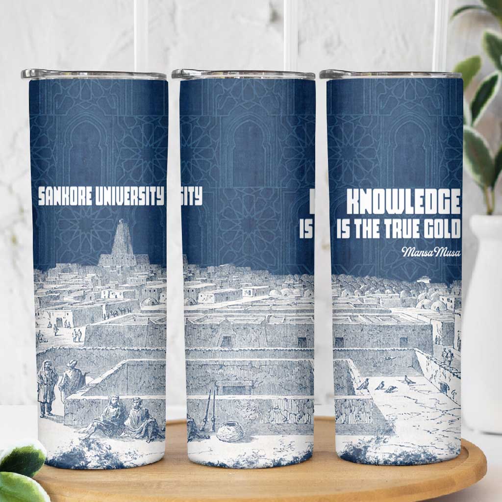 Mansa Musa Sankore University Skinny Tumbler Knowledge is the True Gold - African Scholarly Legacy - African Pride