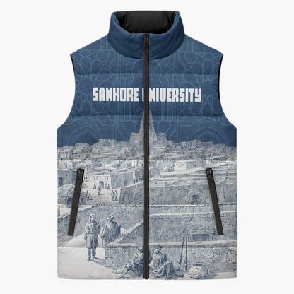 Mansa Musa Sankore University Sleeveless Puffer Jacket Knowledge is the True Gold - African Scholarly Legacy - African Pride