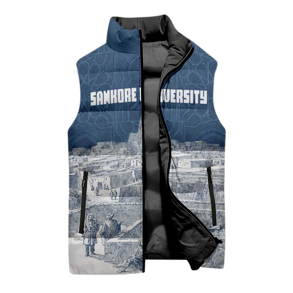 Mansa Musa Sankore University Sleeveless Puffer Jacket Knowledge is the True Gold - African Scholarly Legacy - African Pride