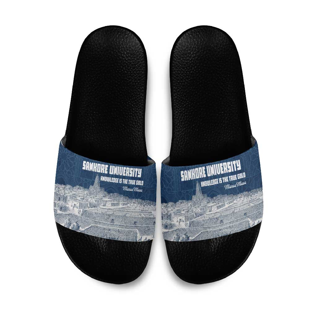 Mansa Musa Sankore University Slide Sandals Knowledge is the True Gold - African Scholarly Legacy - African Pride