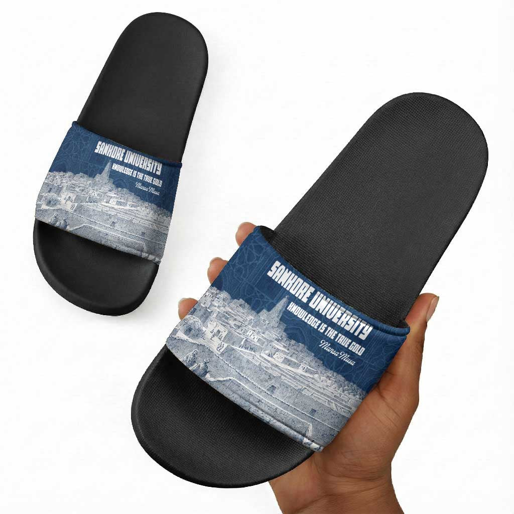 Mansa Musa Sankore University Slide Sandals Knowledge is the True Gold - African Scholarly Legacy - African Pride
