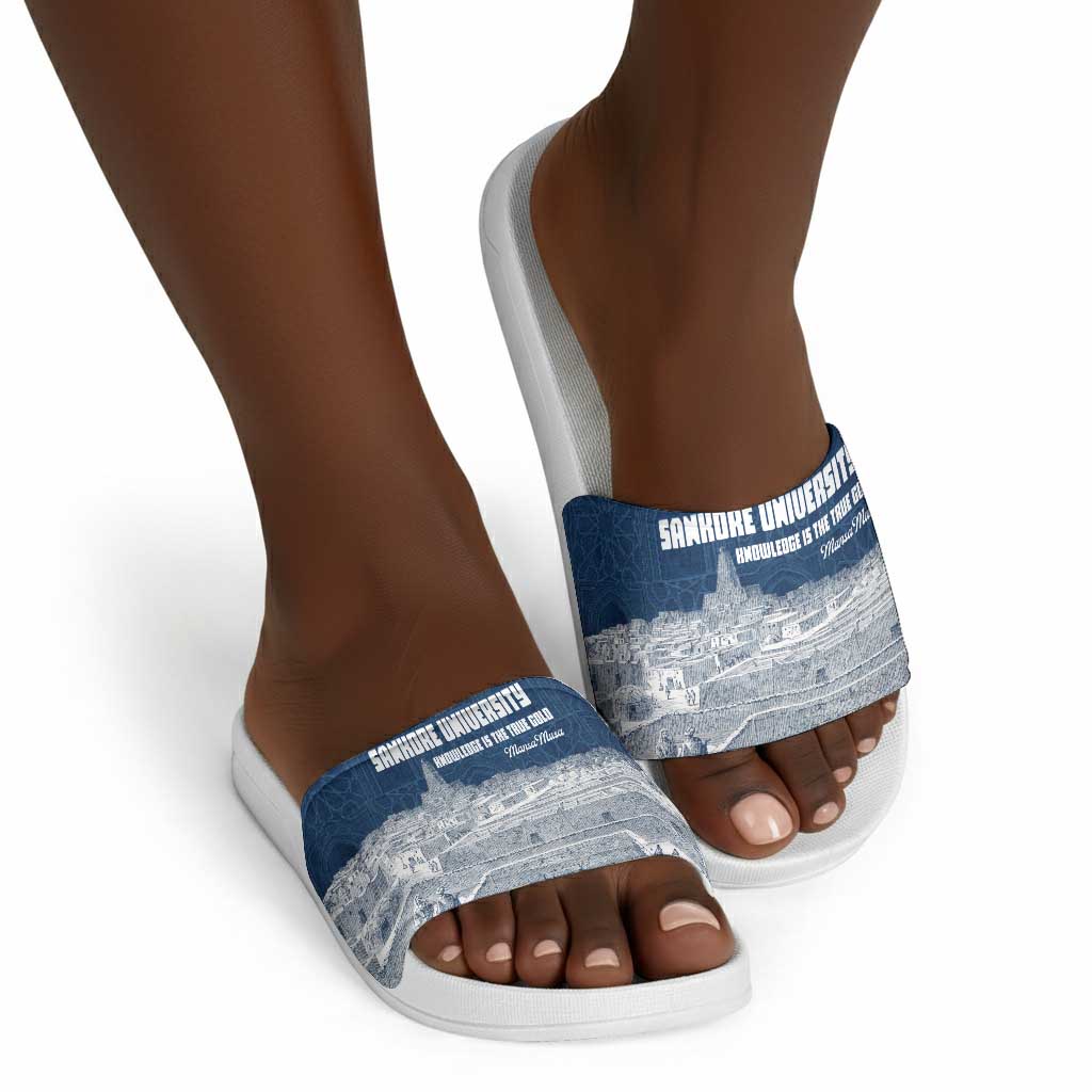 Mansa Musa Sankore University Slide Sandals Knowledge is the True Gold - African Scholarly Legacy - African Pride