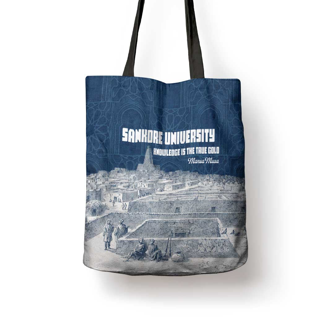 Mansa Musa Sankore University Tote Bag Knowledge is the True Gold - African Scholarly Legacy - African Pride