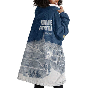 Mansa Musa Sankore University Wearable Blanket Hoodie Knowledge is the True Gold - African Scholarly Legacy - African Pride