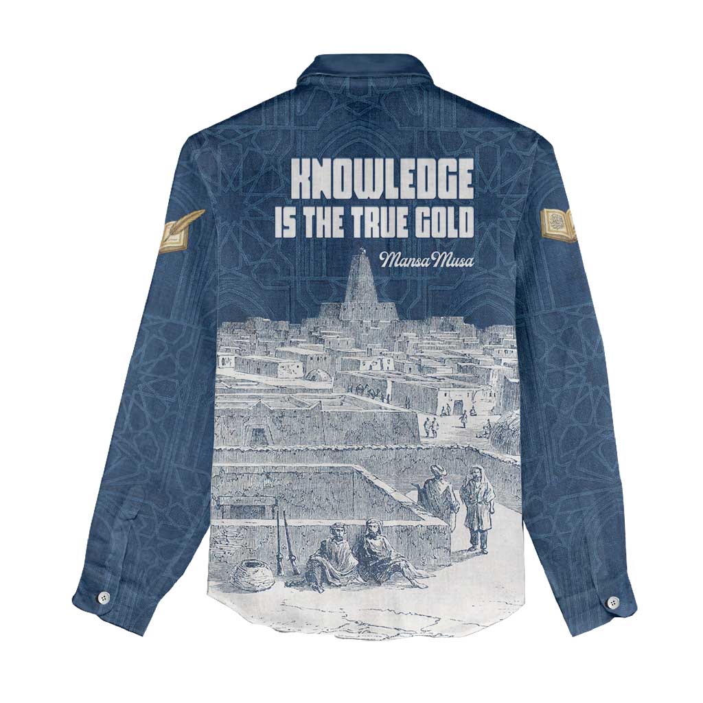 Mansa Musa Sankore University Women Casual Shirt Knowledge is the True Gold - African Scholarly Legacy - African Pride
