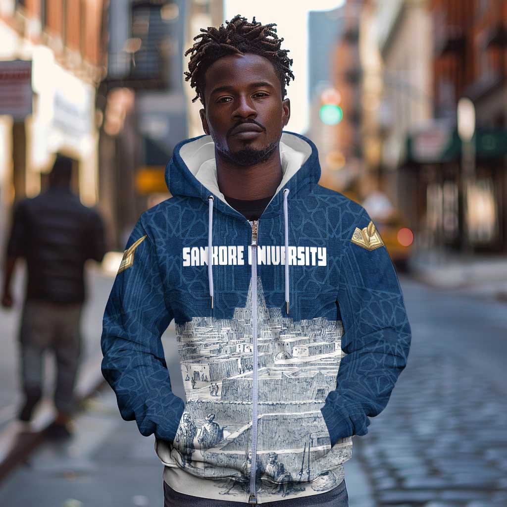 Mansa Musa Sankore University Zip Hoodie Knowledge is the True Gold - African Scholarly Legacy - African Pride