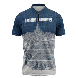 Mansa Musa Sankore University Zipper Polo Shirt Knowledge is the True Gold - African Scholarly Legacy - African Pride