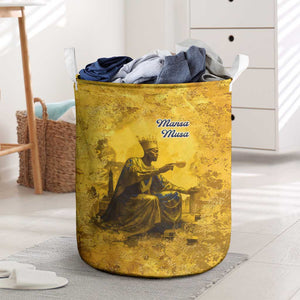 Mansa Musa Laundry Basket Golden Legacy Theme Ancient Map Regal Portrait of Mali Emperor Timbuktu - African Pride