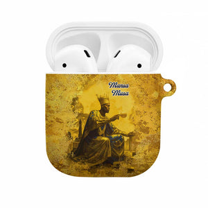 Mansa Musa AirPods Case Golden Legacy Theme Ancient Map Regal Portrait of Mali Emperor Timbuktu - African Pride