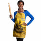 Mansa Musa Apron Golden Legacy Theme Ancient Map Regal Portrait of Mali Emperor Timbuktu - African Pride