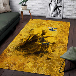 Mansa Musa Area Rug Golden Legacy Theme Ancient Map Regal Portrait of Mali Emperor Timbuktu - African Pride