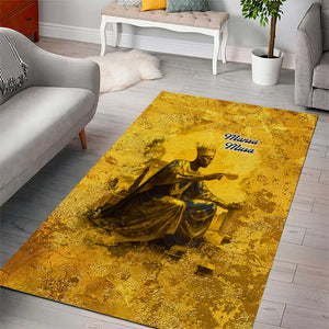 Mansa Musa Area Rug Golden Legacy Theme Ancient Map Regal Portrait of Mali Emperor Timbuktu - African Pride
