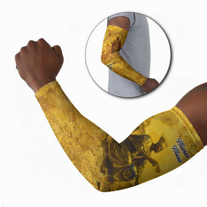 Mansa Musa Arm Sleeves Golden Legacy Theme Ancient Map Regal Portrait of Mali Emperor Timbuktu - African Pride
