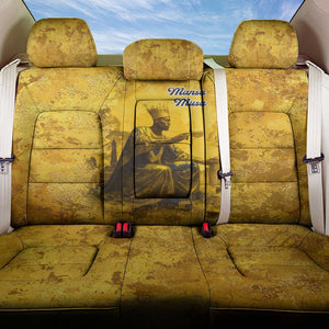 Mansa Musa Back Car Seat Cover Golden Legacy Theme Ancient Map Regal Portrait of Mali Emperor Timbuktu - African Pride
