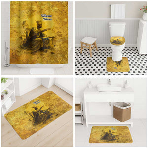 Mansa Musa Bathroom Set Golden Legacy Theme Ancient Map Regal Portrait of Mali Emperor Timbuktu - African Pride